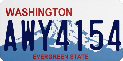 WA license plate AWY4154