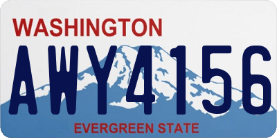 WA license plate AWY4156