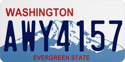 WA license plate AWY4157