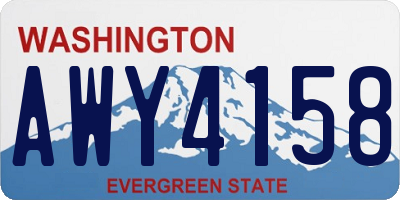 WA license plate AWY4158