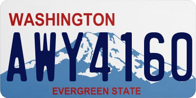 WA license plate AWY4160