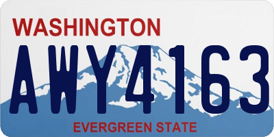 WA license plate AWY4163