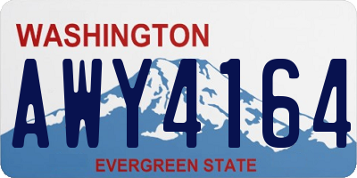 WA license plate AWY4164