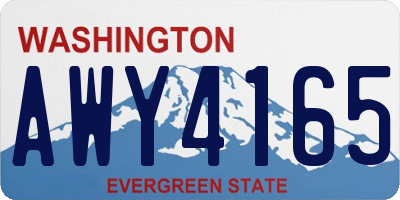WA license plate AWY4165