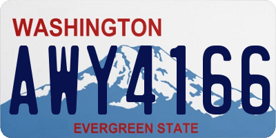WA license plate AWY4166