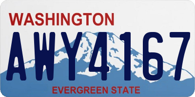 WA license plate AWY4167