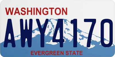 WA license plate AWY4170