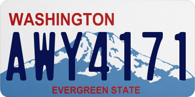 WA license plate AWY4171