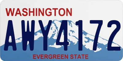 WA license plate AWY4172