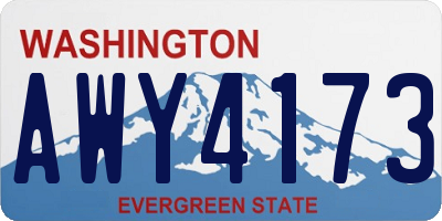 WA license plate AWY4173