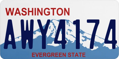 WA license plate AWY4174