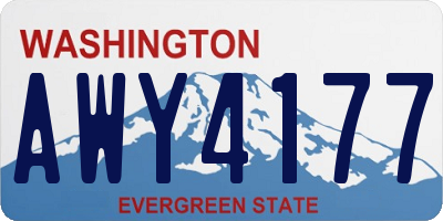 WA license plate AWY4177