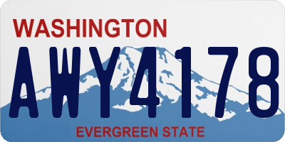 WA license plate AWY4178
