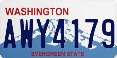 WA license plate AWY4179