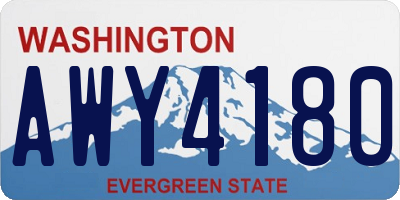 WA license plate AWY4180