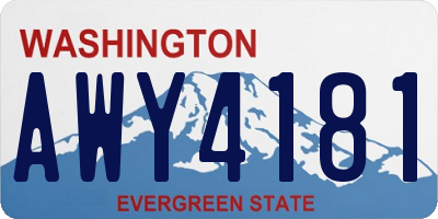WA license plate AWY4181