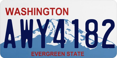 WA license plate AWY4182