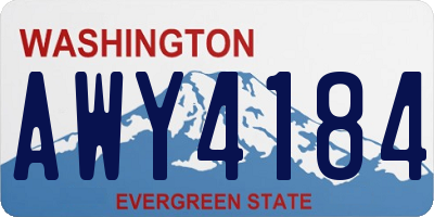 WA license plate AWY4184
