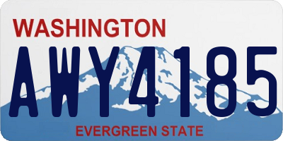 WA license plate AWY4185