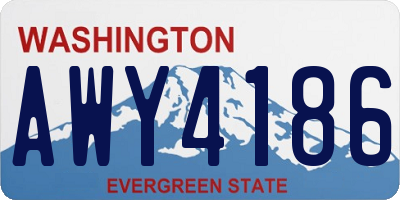 WA license plate AWY4186