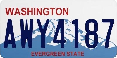 WA license plate AWY4187