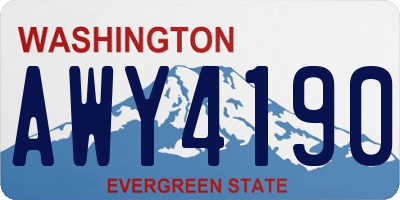 WA license plate AWY4190