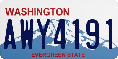WA license plate AWY4191