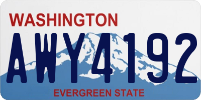 WA license plate AWY4192