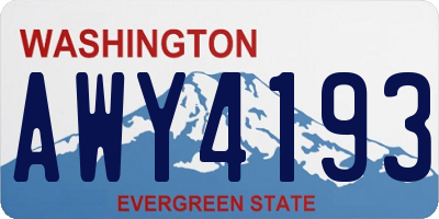 WA license plate AWY4193