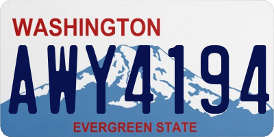 WA license plate AWY4194