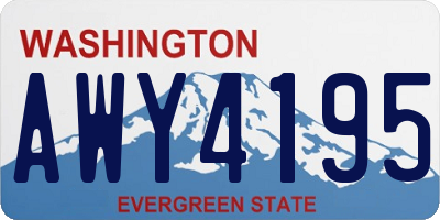 WA license plate AWY4195