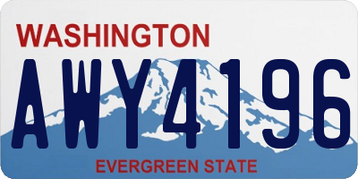 WA license plate AWY4196