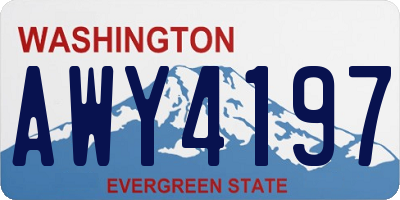 WA license plate AWY4197