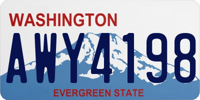WA license plate AWY4198