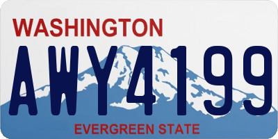 WA license plate AWY4199