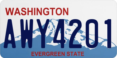 WA license plate AWY4201