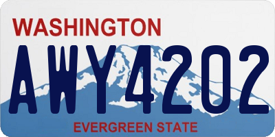 WA license plate AWY4202