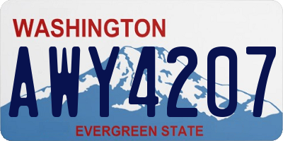 WA license plate AWY4207