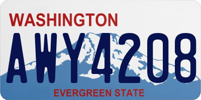 WA license plate AWY4208