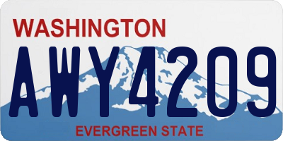 WA license plate AWY4209