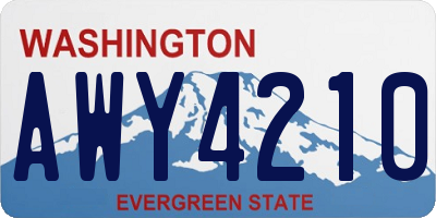 WA license plate AWY4210