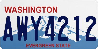 WA license plate AWY4212