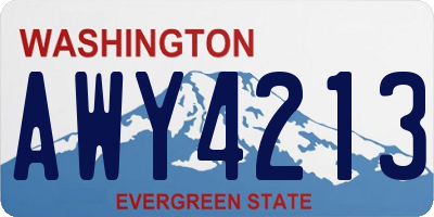 WA license plate AWY4213