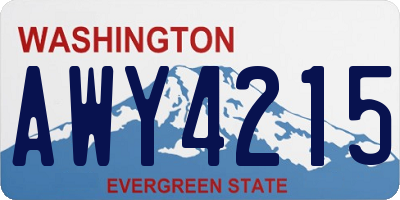 WA license plate AWY4215
