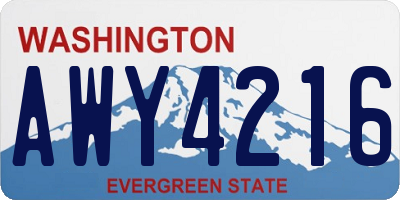 WA license plate AWY4216