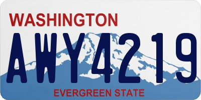 WA license plate AWY4219