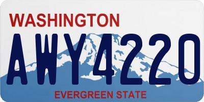 WA license plate AWY4220