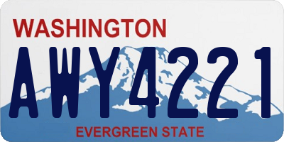 WA license plate AWY4221