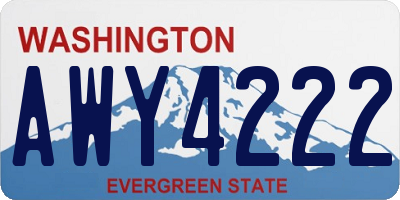 WA license plate AWY4222