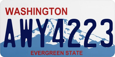 WA license plate AWY4223